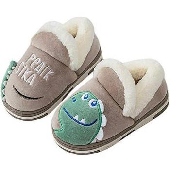 Zapatillas de Estar por Casa para Niños Niñas Pantuflas Invierno Casa Caliente Peluche de Zapatilla Slipper Interior Marrón 20=27/28 EU