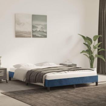 Cama solar sin colchón terciopelo azul oscuro 140x190 cm