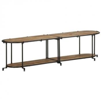 Mueble de TV madera maciza de mango rugosa 160x42x40 cm, soporte de TV, aparador de TV, mueble HiFi, banco de TV, armario de TV