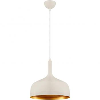 Lámpara colgante Berceste 187-S, blanco/oro, metal, Ø 30 cm