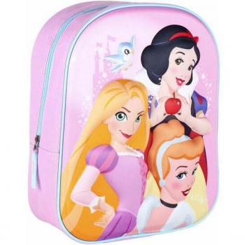 Mochila Infantil 3D Princesas Disney, 31 cm