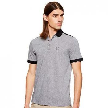 Armani Exchange Men's Short Sleeve Black Button Polo Shirt Size S
