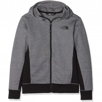 The North Face Kids TNF Sudadera con capucha Mountain Slacker, Niños, TNF Medium Grey Heather/TNF Black, S