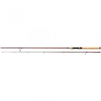 Berkley Caña de Pescar Spinning Cherrywood Roja - Mango de Corcho, Caña de Carbono Ligero, Ideal para Pesca de Carcajero en Agua Dulce y Mar con Señuelo