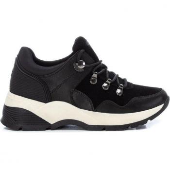 Carmela - Zapatillas Deportivas de Piel para Mujer 160155 Color Negro con Cierre de Cordón Modelo 131067