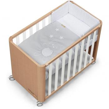 Cotinfant Doco Sleeping Wood Minicuna de Colecho 90x50 cm con Textil Bear Gris