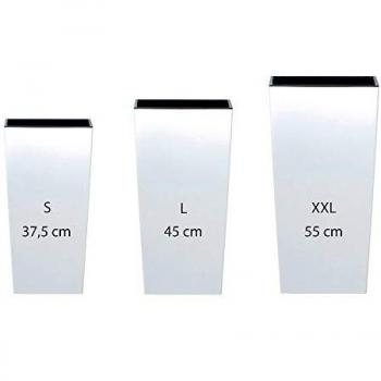 Pack 3 Macetas Altas Prosperplast Urbi Square 11,4x19x35 L de Plástico en Color Blanco con Depósito