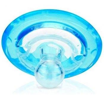 Nuby ID5790SACSNBLUE - Chupete circular de silicona, 0-6 m, color azul