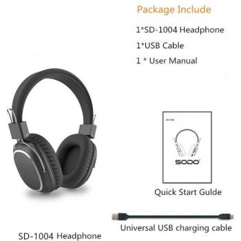 Auriculares Inalámbricos SODO 1004 Estéreo Plegables Bluetooth 5.0 con Micrófono y Soporte para Tarjeta TF