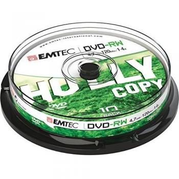 EMTEC ECOVRW47104CB - Pack de 10 DVD-RW vírgenes, 4.7 GB