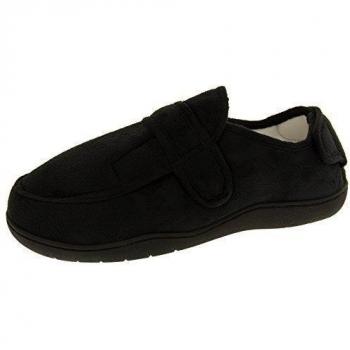 Hombre Negro Zapatillas De Velcro Ajustables EU 41-42