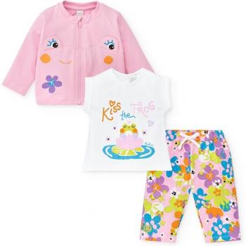 Conjunto de bebé niña 3 piezas Tuc Tuc Water Lilies en color rosa y blanco