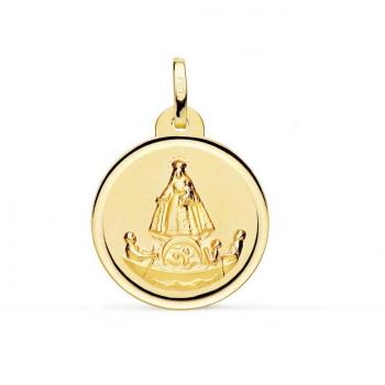 Medalla Virgen Caridad del Cobre Balsa Oro 18k Unisex 18 mm con Grabación