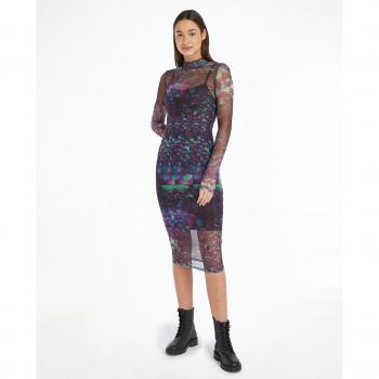 Calvin Klein Jeans - Vestido largo de mujer multiestampado