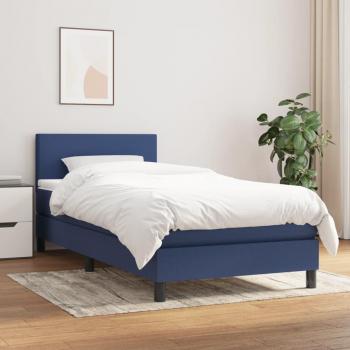 Cama box spring de muelles con colchón azul 80x200 cm en tela Vidaxl