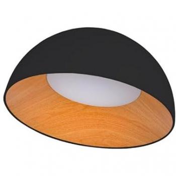 Lámpara de Techo LED Inclinada CCT 24W Efecto Madera Ø50cm Negra