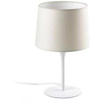 Lámpara de mesa Conga Tela, acero 36 Cm - Faro Barcelona - Conga Lámpara mini sobremesa blanca/beige 64316-02