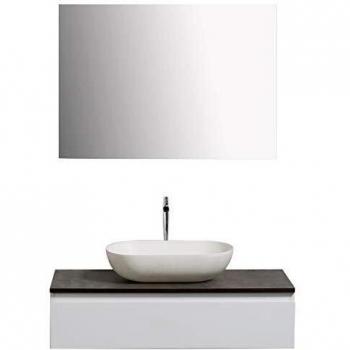 Mueble de baño Vision 800 blanco mate con lavabo opcional y sin espejo