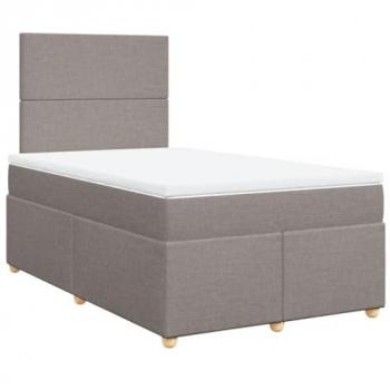 Cama box spring con colchón tela gris taupe 120x190 cm Vidaxl