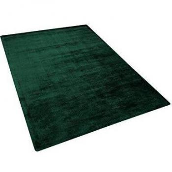 Alfombra de Viscosa Verde Oscuro 140 x 200 cm Pelo Corto Estilo Moderno Gesi II