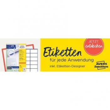 Etiquetas Universales Reutilizables Avery, 45,7 x 21,2 mm, 480 Etiquetas en 10 Hojas, Color Blanco