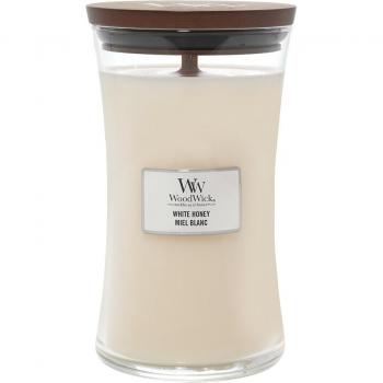 Woodwick White Honey Large Hourglass Jar Scented Candle, 609g Wax