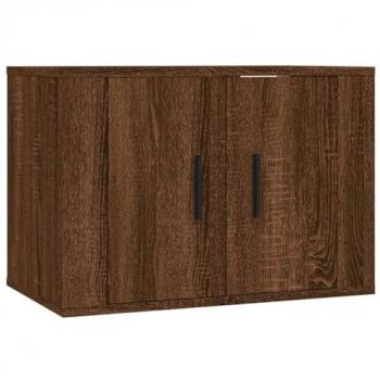 Mueble TV multimedia de pared en roble marrón, 57 x 34,5 x 40 cm
