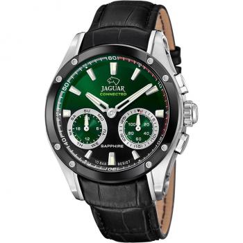Reloj Jaguar Connected para Hombre J958/2 de Piel Negro con Esfera Verde