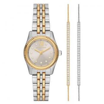 Set de Reloj y Pulsera Michael Kors Lexington MK4815SET, Analógico, Cuarzo, Acero Inoxidable, Plata y Oro