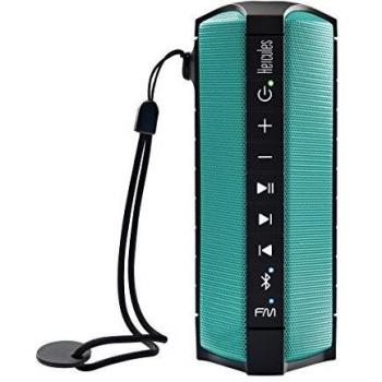 Hercules WAE Outdoor Rush - Altavoz Bluetooth Oceanproof + Radio FM integrada, color turquesa y negro