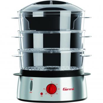 Girmi VP25 - Vaporera (Mesa, Negro, Acero inoxidable, Giratorio, Mecánico, 1000W)
