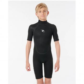 Traje de surf Rip Curl Freelite Spring Infantil Manga Corta Negro 1.5 Mm con Cremallera en la Espalda