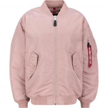 Alpha Industries Women's Waterproof MA-1 Core Bomber Jacket Silver Pink M-L