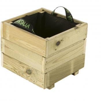 Jardinera cuadrada de madera Hortalia 35x35cm, 35 litros