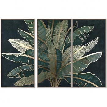 Cuadro set de 3 piezas Palmeras Tropical 180 x 4 x 120 cm