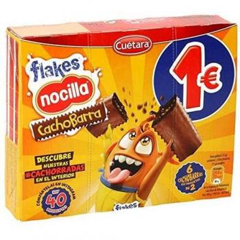 CUETARA Flakes galletas rellenas de nocilla caja 90 gr