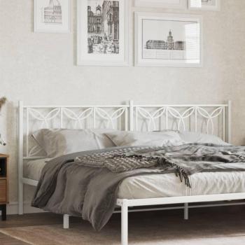 Cabecero de metal blanco de 200 cm Vidaxl