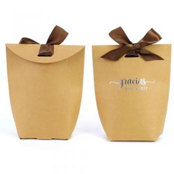Pack de 10 a 60 unidades de cajas de regalo grandes, caja marrón kraft, ideales para regalos en bodas, bautizos y baby showers, perfectas como detalles para invitados y decoración