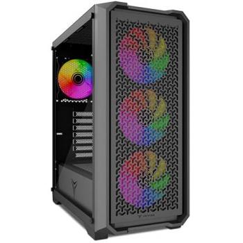 Caja PC Gaming ATX Yeyian VAULT YCM-APVAU-G1 con Cristal Templado, Acero Negro, 4 Ventiladores y Soporte para GPU de 320 mm y Radiador de 360 mm