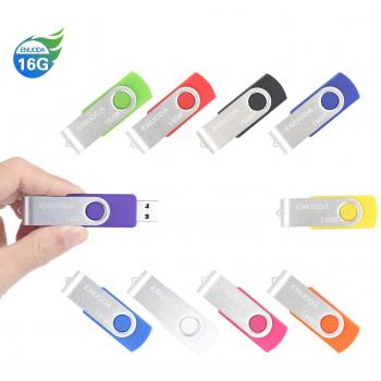 10 Piezas 16GB USB 2.0 ENUODA Pendrive Multicolor Pivote Memorias Giratoria Plegable Diseño de Cierre