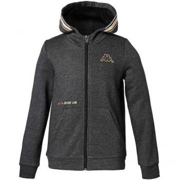 Kappa - Chaqueta de niños Becka Kappa, sudadera con capucha gris y amarillo para niña, talla 10