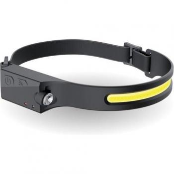 Linterna Frontal Recargable 6500K 300 lm con Sensor, USB, LED de 3W y COB de 5W
