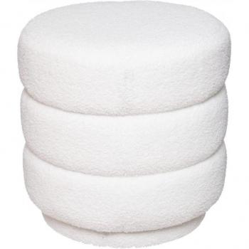 Pouf Sinan Bouclettes Blanco 40 x 40 cm