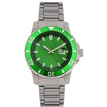 Nautis Admiralty Pro 200 Deep Dive Men's Date Watch - Green Stainless Steel Bracelet