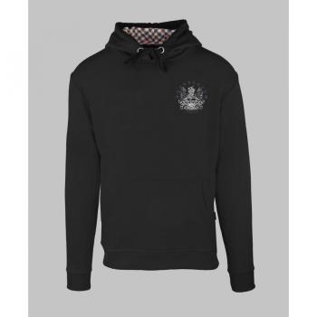 Men's Aquascutum Aldis Emblem Logo Black Hoodie - Size: Regular/36
