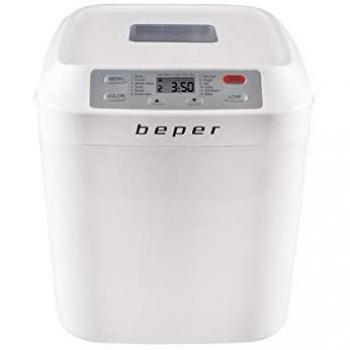 Máquina para Hacer Pan Beper BC130, 550W, Capacidad 1kg, Recipiente Antiadherente, Color Blanco