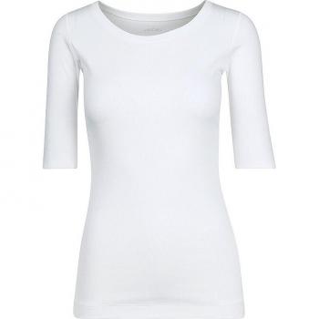 Camiseta Marc Cain Blanca para Mujer con Estructura de Rayas y Manga Corta, Talla 40