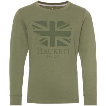 Hackett London - Camiseta de Manga Corta - para niño Verde Verde 13-14 años