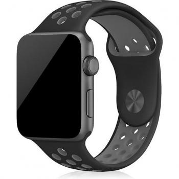 Correa deportiva de silicona Compatible con Apple Watch de 38-40-41mm Talla M/L Negro