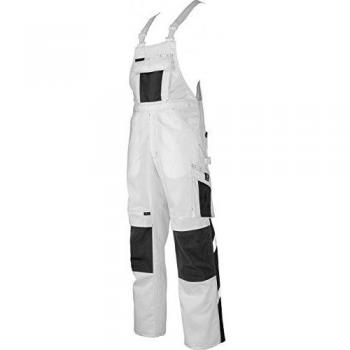 Pantalón de Trabajo con Tirantes Mascot Augsburg 12169, Talla 82C58, Blanco/Gris Oscuro con Bolsillos para Rodilleras